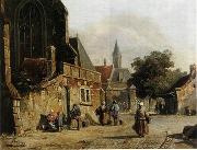 unknow artist European city landscape, street landsacpe, construction, frontstore, building and architecture. 085 oil painting picture wholesale